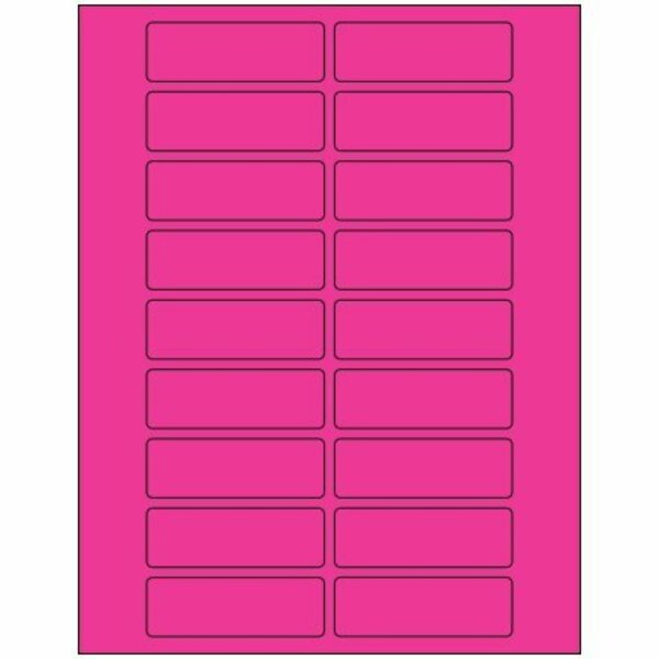 Bsc Preferred 3 x 1'' Fluorescent Pink Rectangle Laser Labels, 2000PK S-17047Y
